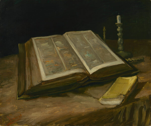 Vincent van Gogh – Still Life with Bible – the 1885 original in the Van Gogh Museum, Amsterdam – oil on canvas