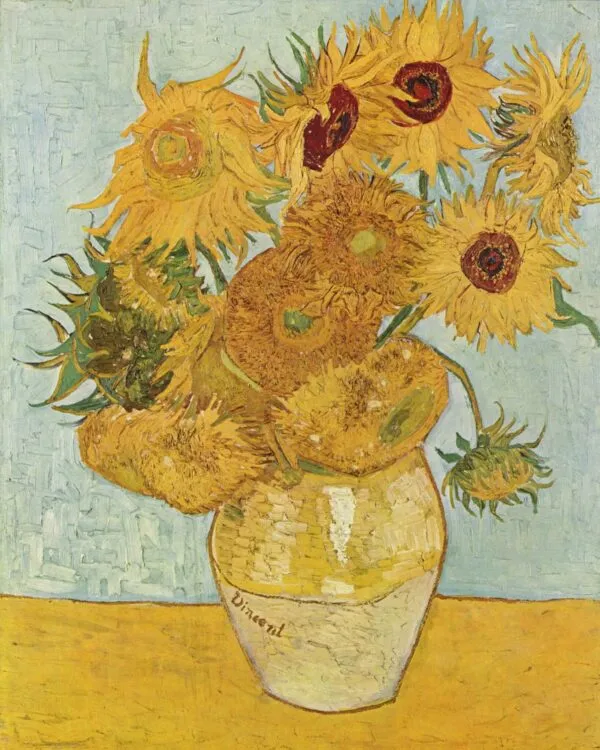 Vincent van Gogh – Sunflowers II – the 1888 original at the Neue Pinakothek – oil on canvas