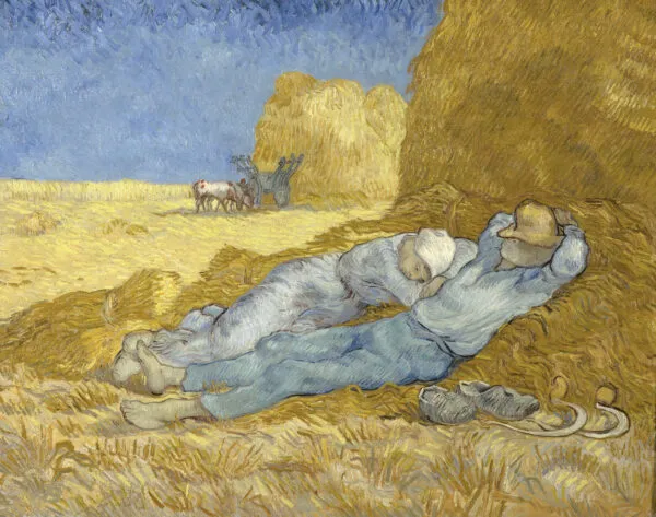 Vincent van Gogh – The Siesta (after Millet) – the 1890 original in the Musée d’Orsay, Paris – oil on canvas