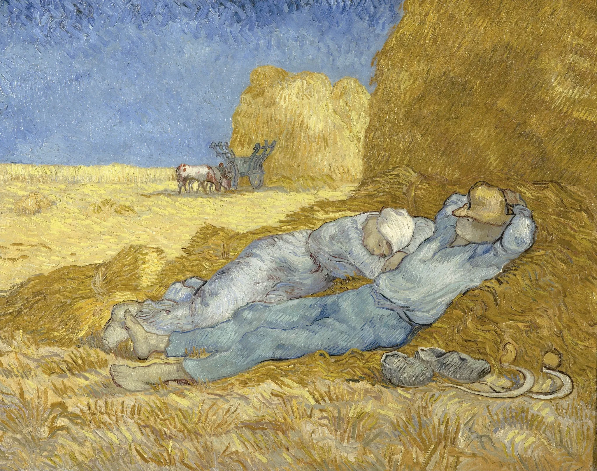 Vincent van Gogh – The Siesta (after Millet) – the 1890 original in the Musée d’Orsay, Paris – oil on canvas