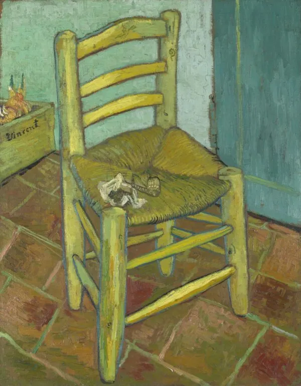 Vincent van Gogh – Van Gogh's Chair – the 1888 original in the National Gallery, London – oil on canvas