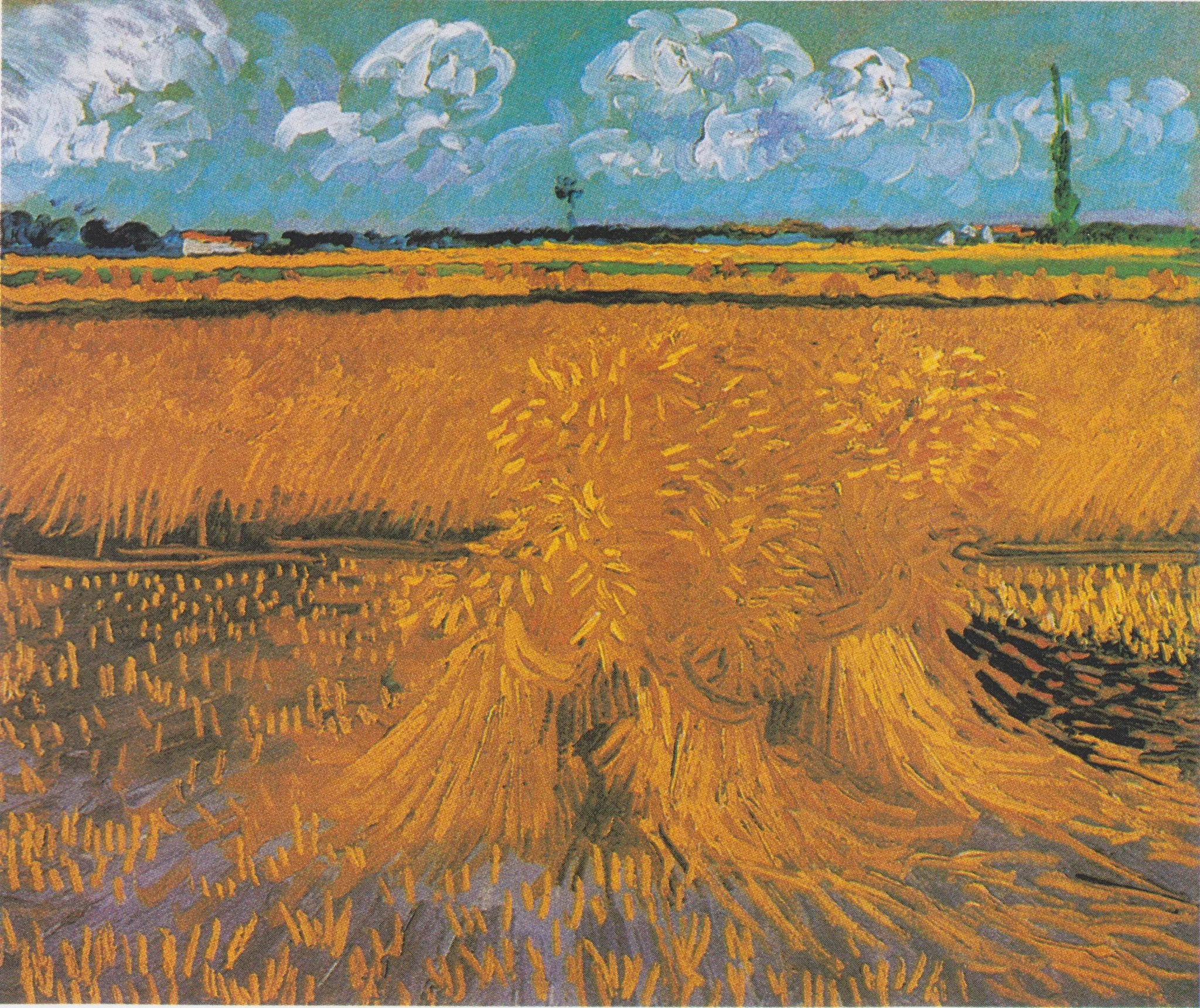 Vincent van Gogh - Wheat Field with Sheaves - hand-painted oil painting reproduction - oil on canvas